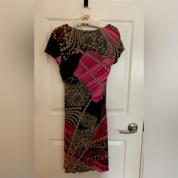 Joseph Ribkoff dress~ gorgeous pattern with side ruching - Picture 3 of 7